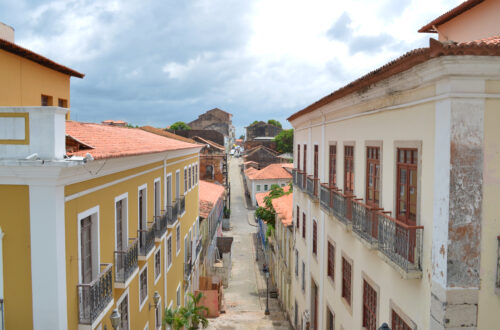 Rua do Giz em São Luis do Maranhão vista de cima, com casarões coloniais