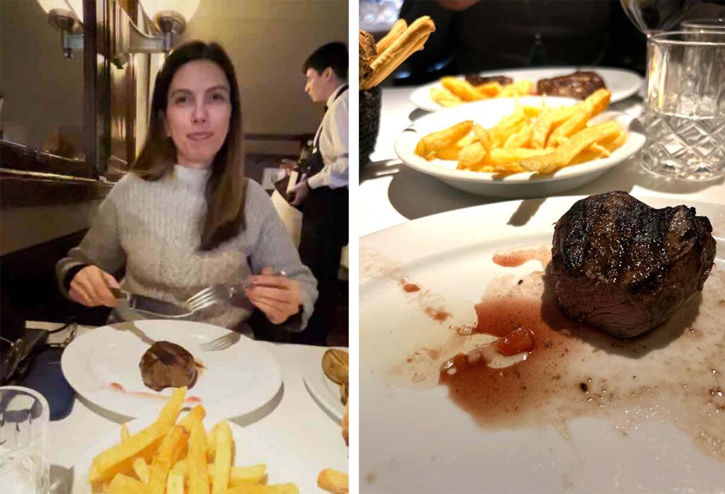 prato de carne com batata frita no restaurante de buenos aires fervor