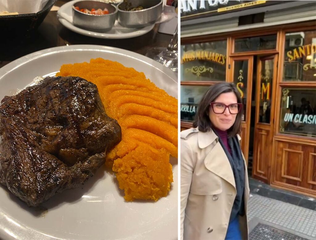 restaurante de buenos aires santos manjares e prato de carne