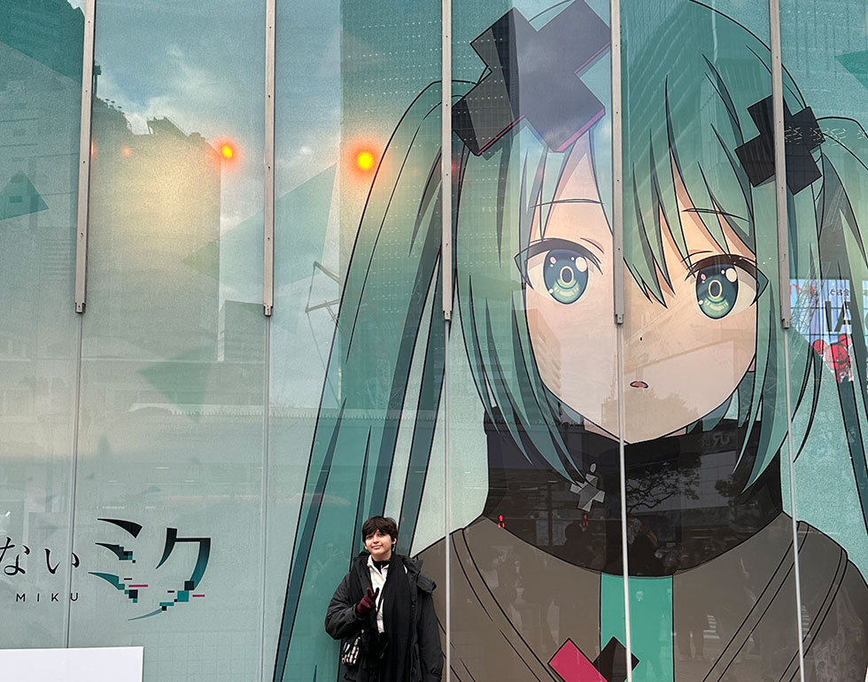 Cartaz da personagem Miku de Projact Sekai