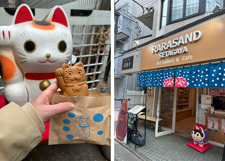 café rarasand com tema de manekineko