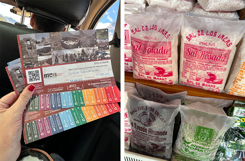 boleto turistico que precisa comprar para entrar nas atrações do peru e os pacotes de sal de maras