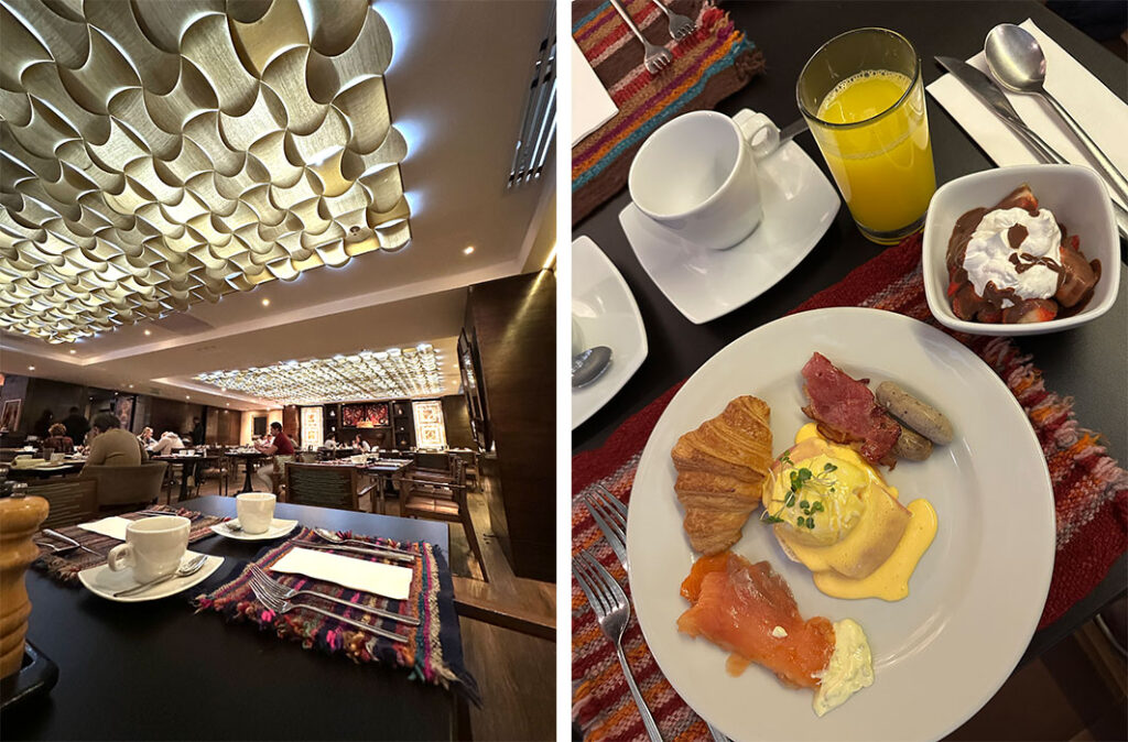 salão do café da manhã do hotel jwmarriott cusco, uma opção para se hospedar na cidade