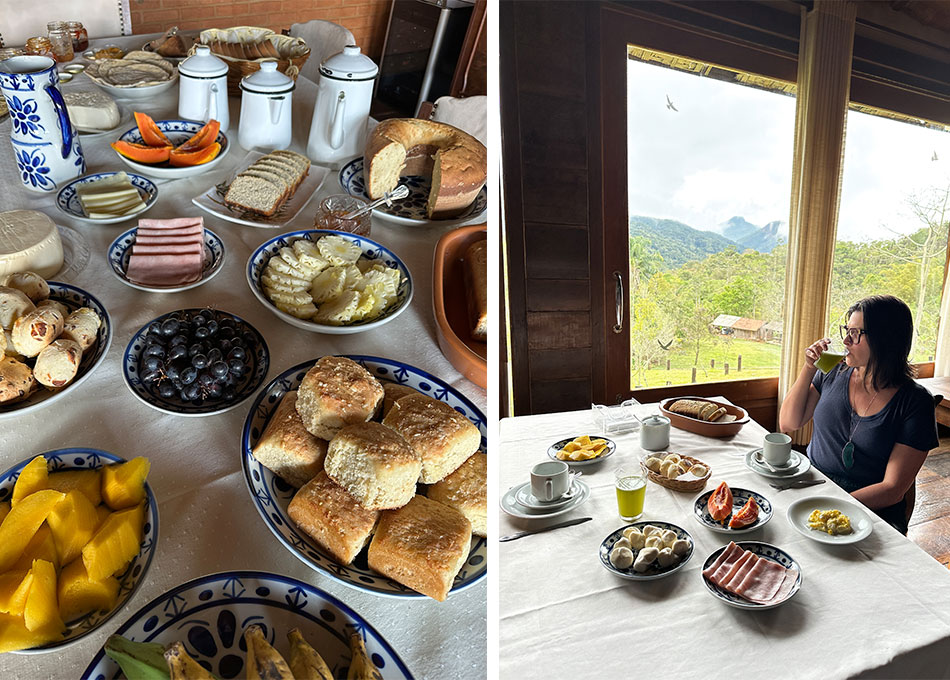 mesa posta de café da manhã com comidas deliciosas de Minas Gerais