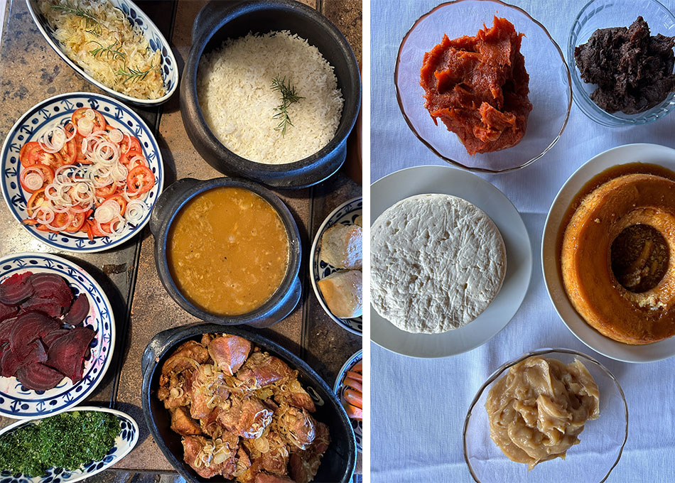fogão a lenha e comida mineira com doces