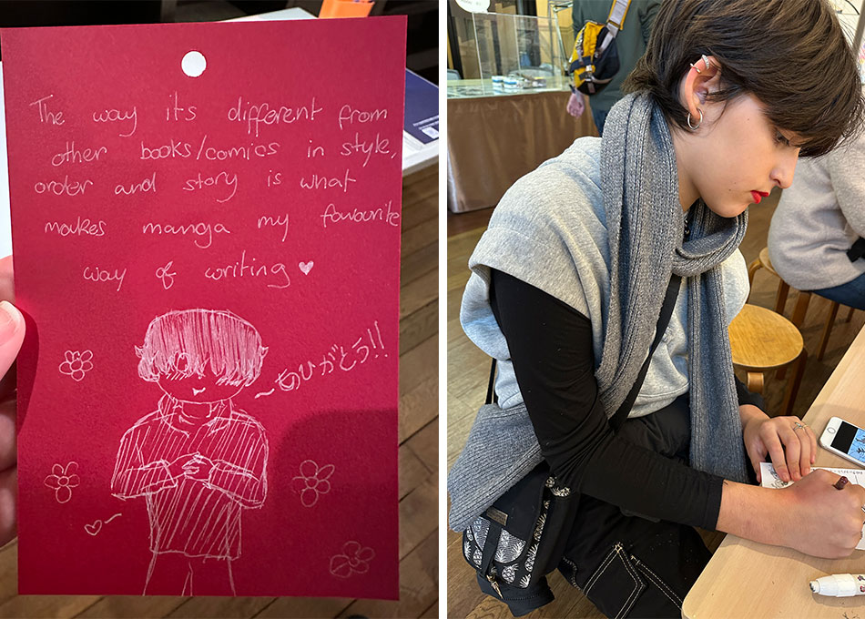 espaço para desenhar no museu internacional do mangá em quioto