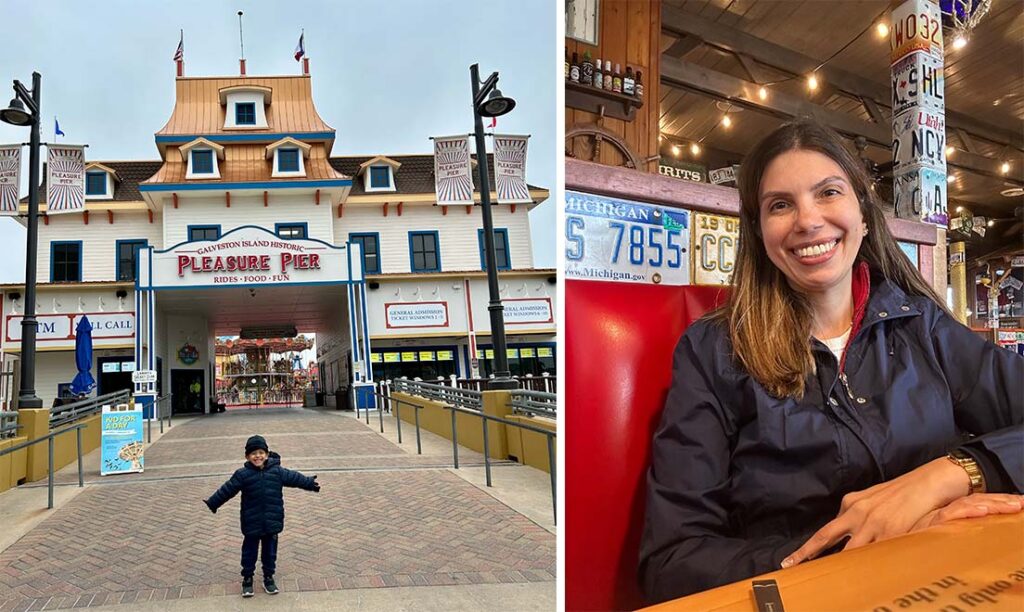 foto do pier de Galveston no inverno