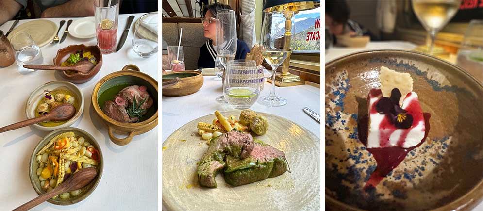 pratos tipicos peruanos servidos como brunch no trem hiram bingham