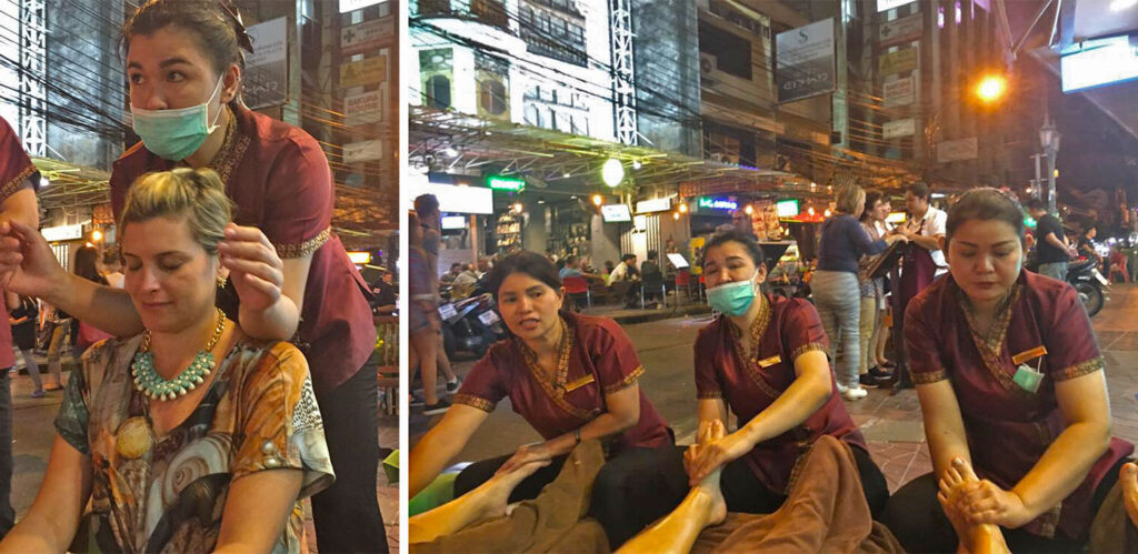 fazer massagem em todos os lugares é essencial em um roteiro de 10 dias na Tailandia