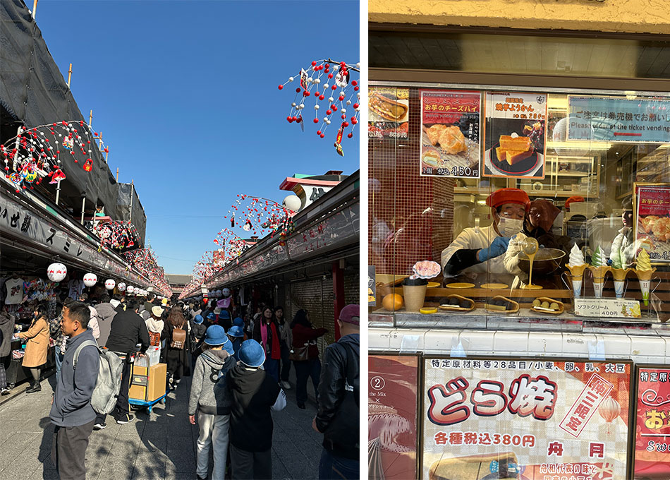a rua de comercio nakamise dori no templo senso ji é parte de um roteiro de toquio