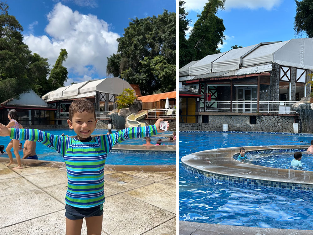 criança na piscina do resort le canton