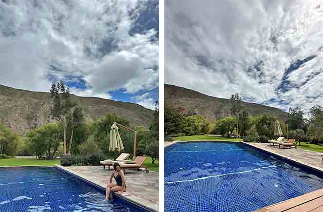piscina de borda infinita do hotel belmond no vale sagrado no peru