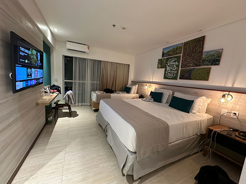 quarto standard da hospedagem no Japaratinga Lounge Resort