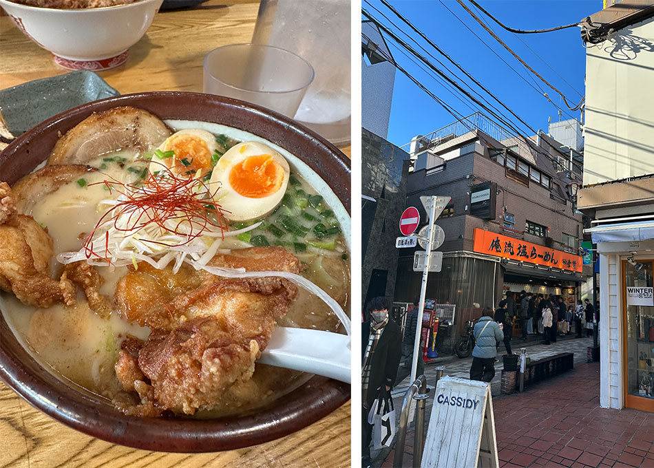prato de ramen com porco e frango de restaurante em harajuku