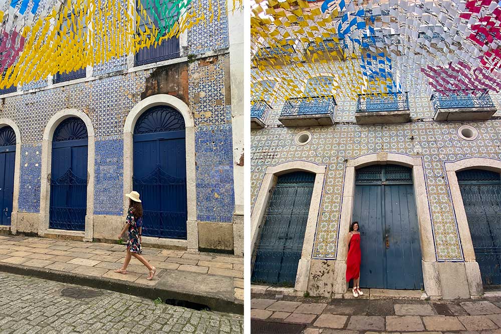 os azulejos portugueses do centro histórico em são luís