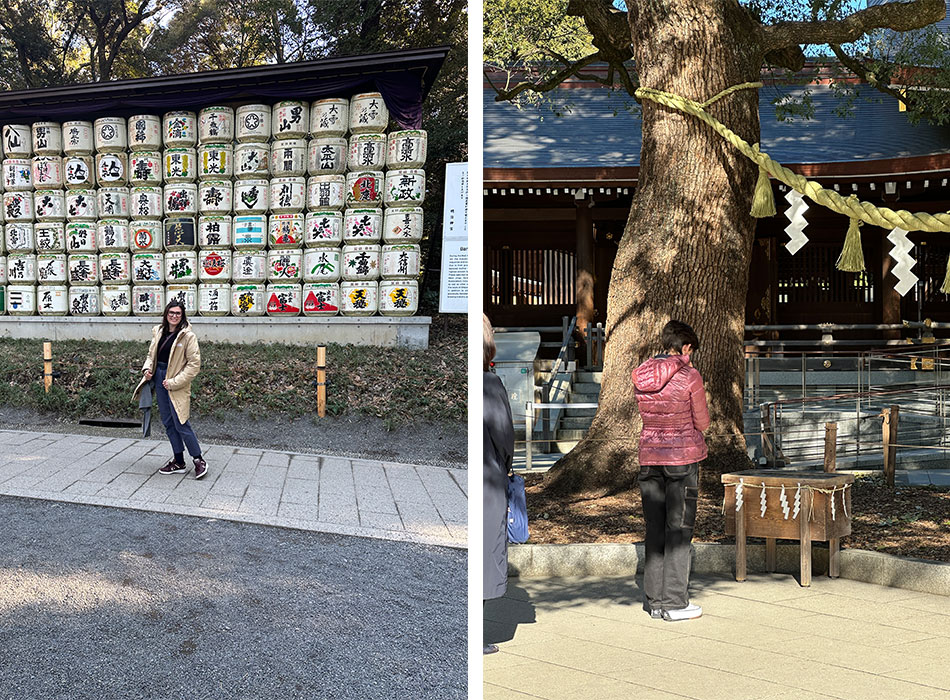 parede de barris de saque e local para oferenda no santuario meiji em toquio