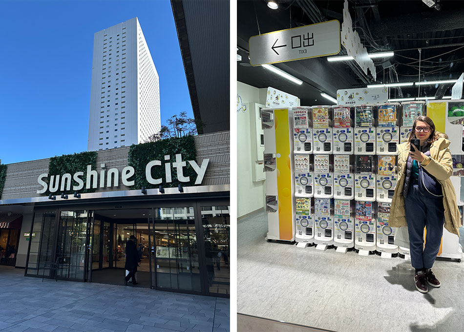 entrada do Sunshine City e a maior loja de gachapon do mundo