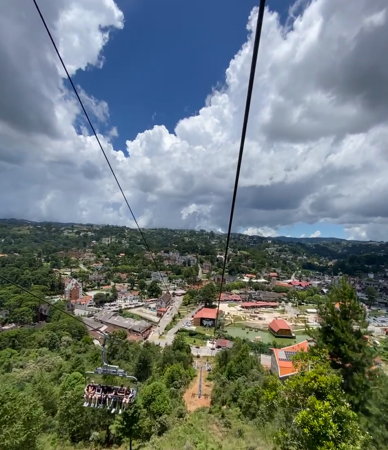 vista do parque Capivari em Campos do Jordão a partir da cadeirinha do teleferico