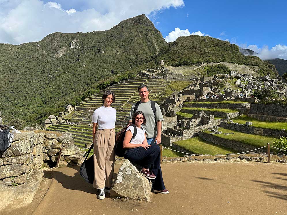 terraços agricolas e a montanha Machu Picchu
