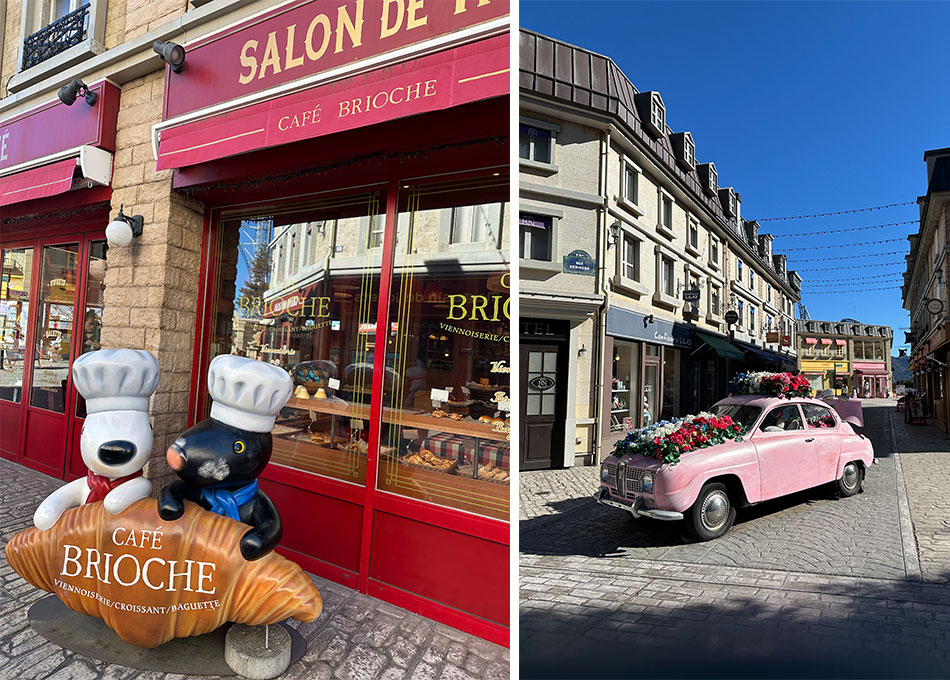 a vila de gaspard et lisa é uma réplica de paris no parque Fuji-Q