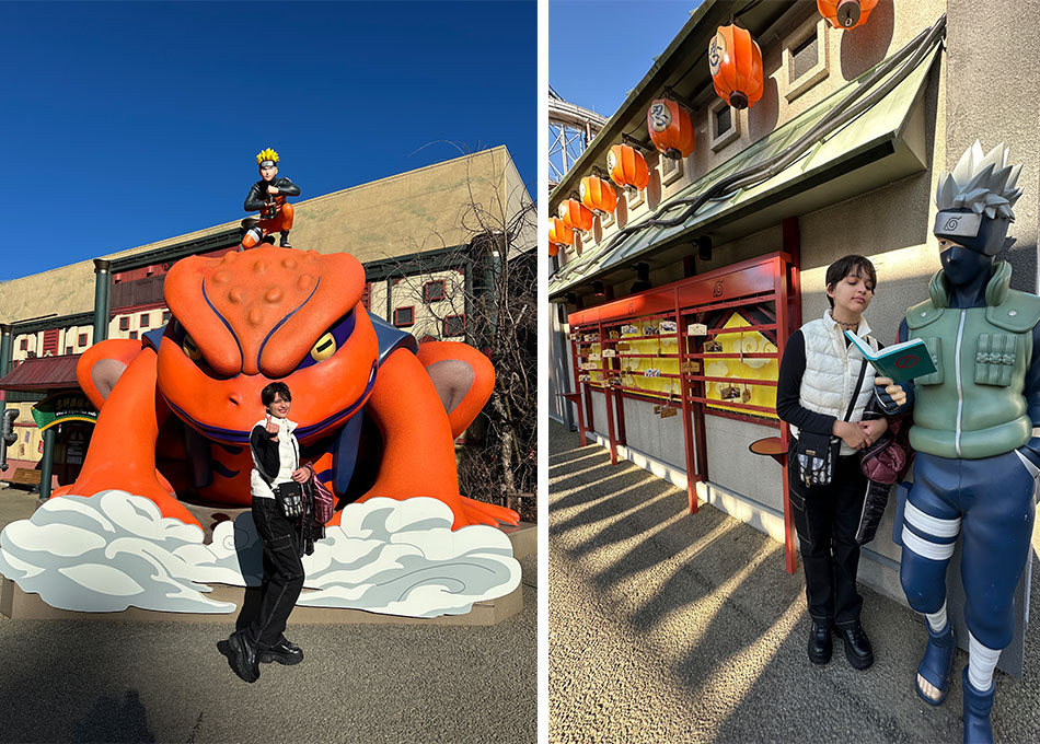 cenografia da vila do naruto no fuji q highland parque de diversões perto de toquio