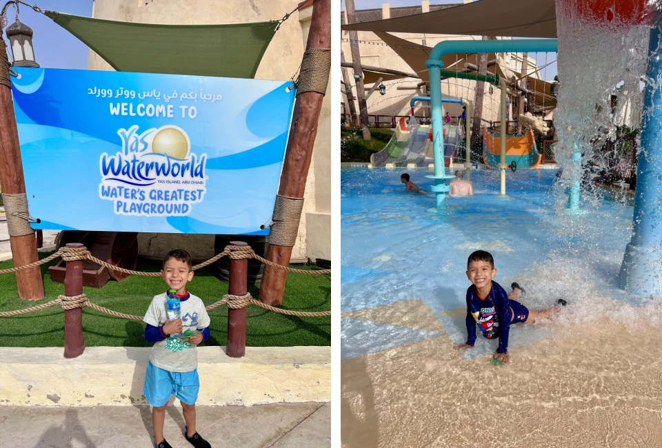 parque aquatico waterworld em abu dhabi - entrada e piscinas